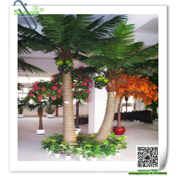 SJYZS-03 indoor ornamental plants new design plastic palm tree artificial coconut tree